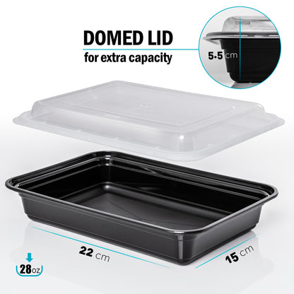1 Compartment Meal Prep Food Containers with Airtight Lids